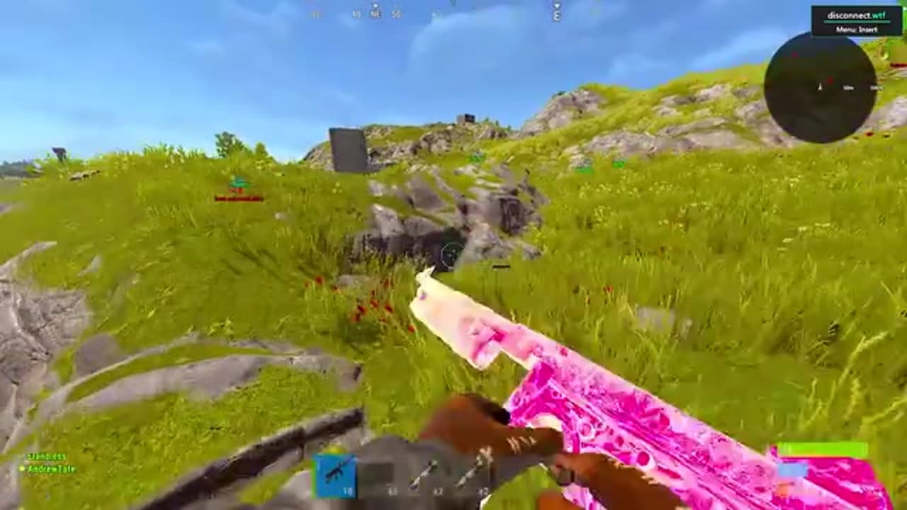 Rust Cheats Guides Rust Cheats ESP overlay during an online raid from cheat gameplay